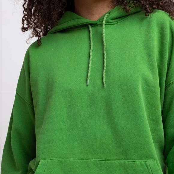 Stussy Women Slant Fleece Pullover Hoodie Sweatshirt Green - Picture 5 of 6